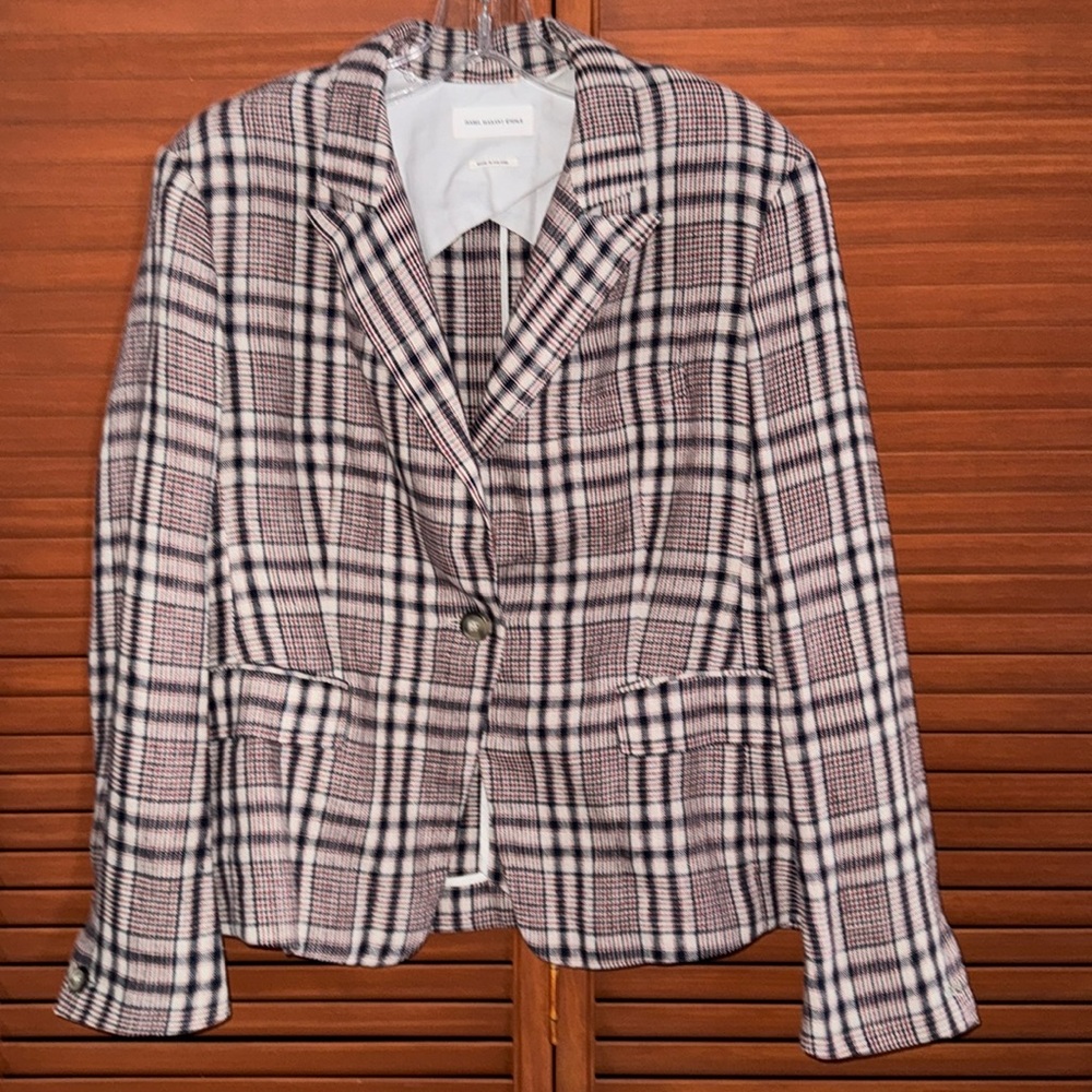 Isabel Marant Etoille Plaid Linen Jacket unlined Sz 42